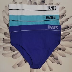 Hanes Originals 3-Pack Women's Seamless Rib Hi-Leg Bikini, Underwear. Size L